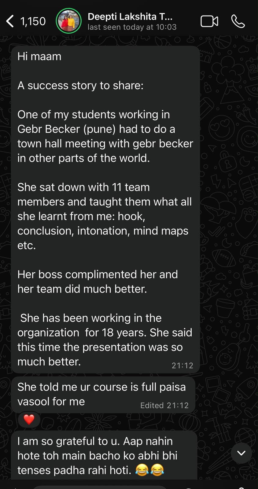 Testimonial screenshot 10
